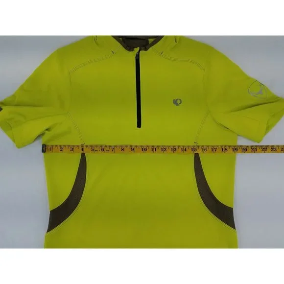 Pearl Izumi Men’s Short Sleeves 1/4 Zip Cycling Jersey Size M Neon Green B1 - Picture 6 of 12